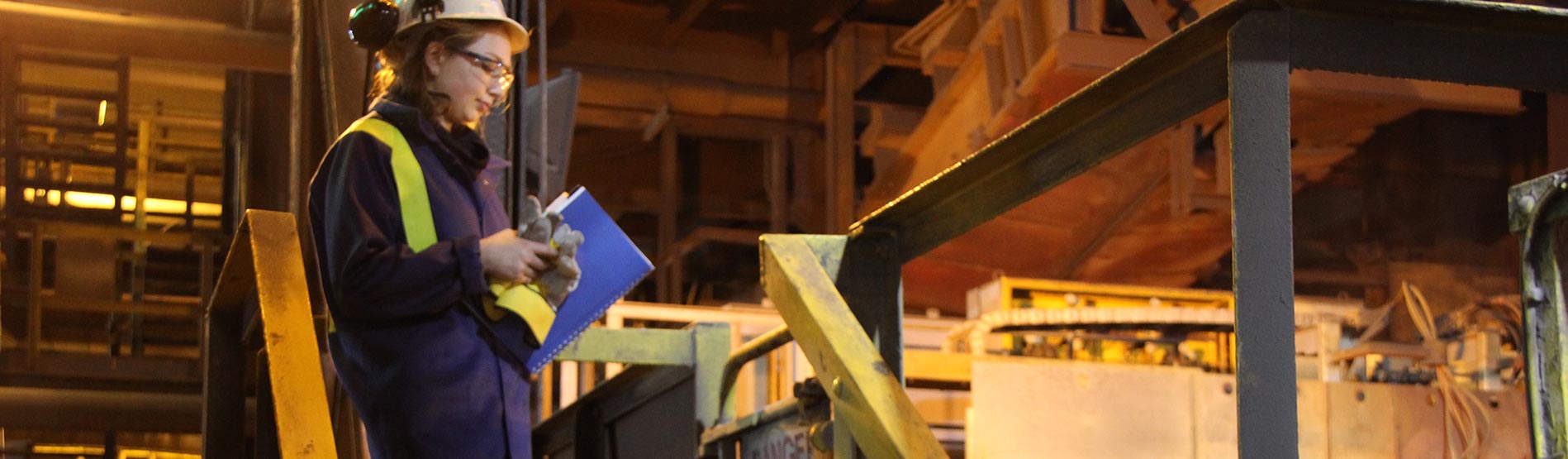 Student working in industry